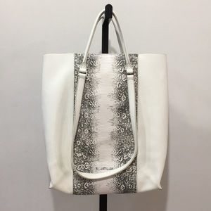 Helmet Lang Mimeo snakeskin-effect leather tote